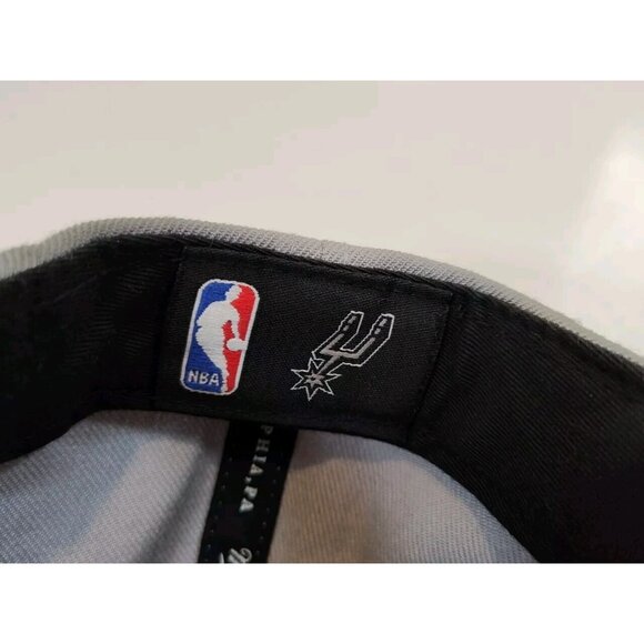 San Antonio Spurs x Mitchell & Ness Snapback Hat Cap Gray Black NBA Embroidered - Picture 7 of 7